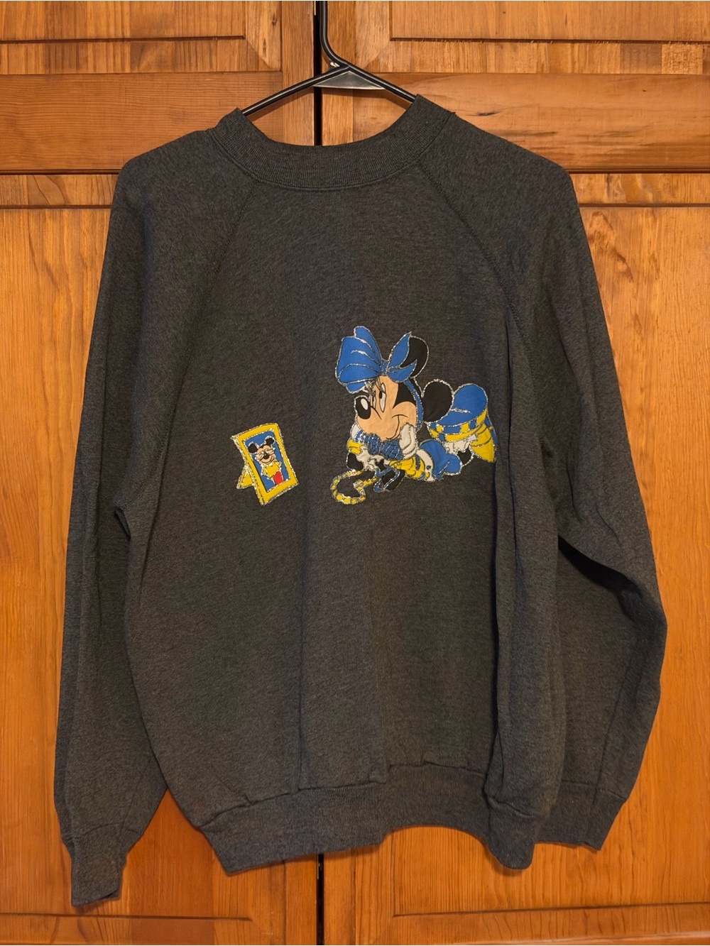 Unique Charcoal Graphic Minnie Mouse Crewneck Sweater